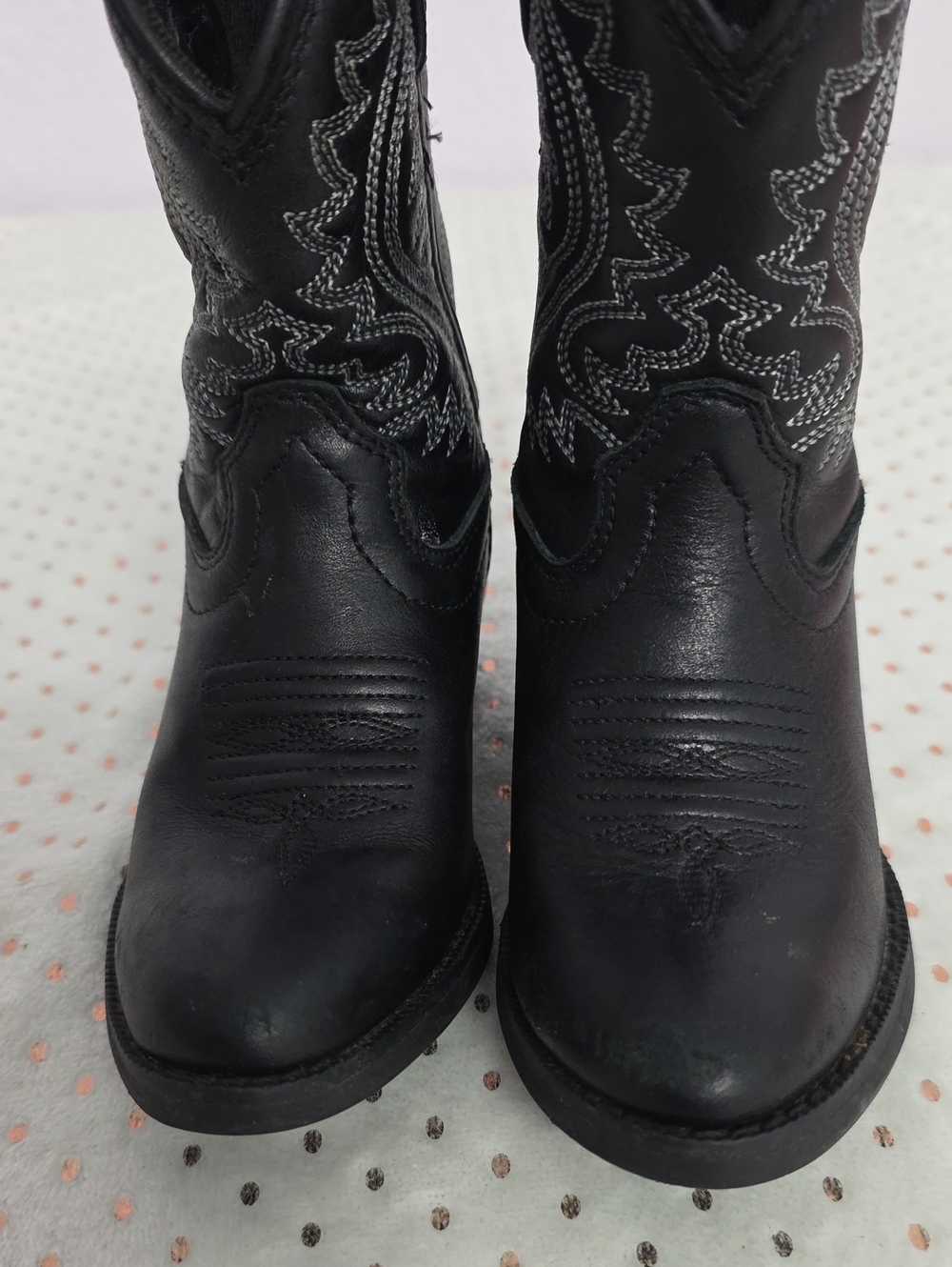 Durango Boys Toddler Black Leather Western Polished Onyx Boots 8M - Picture 9 of 11